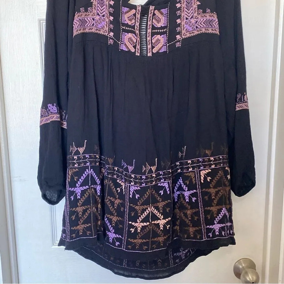 FREE PEOPLE Rhiannon Embroidered Babydoll Tunic Boho Dress Size Extra Small - Picture 6 of 7